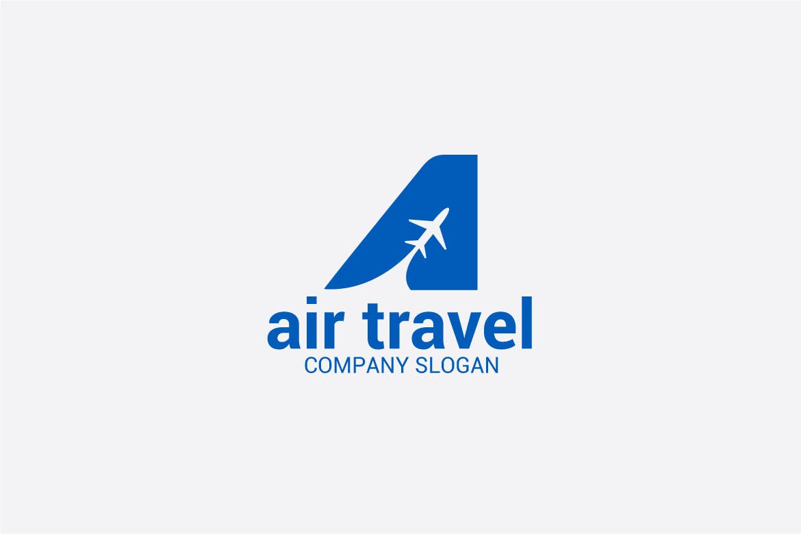 时尚高端简约时尚航空公司旅游公司字母飞机正负形logo标志设计模板