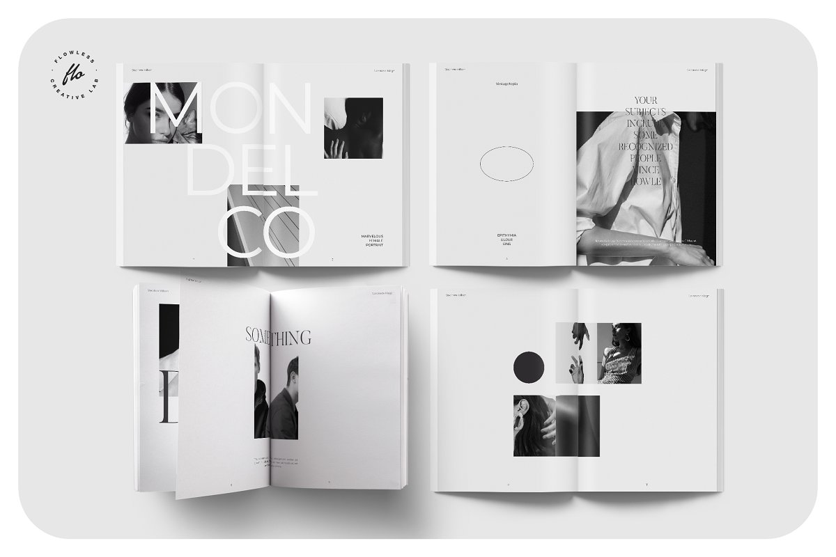 极简主义的摄影作品集杂志画册设计模板插图1