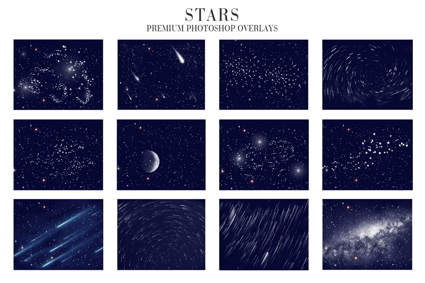 35个夜空星空星星&月亮照片背景叠层素材