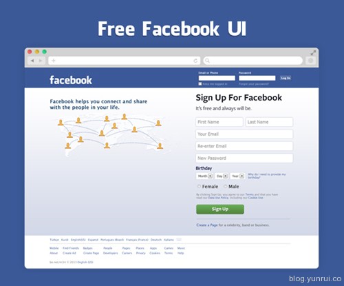Facebook UI PSD - Free 点击下载