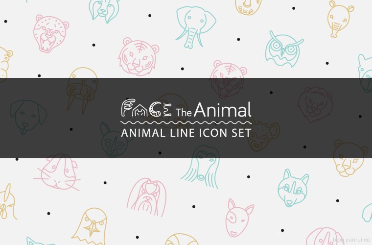 79个线框风格的动物图标下载
