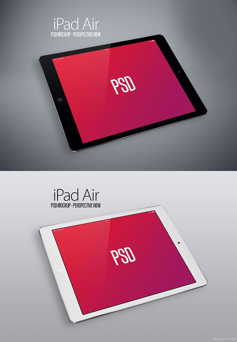iPad Air（黑色+白色）矢量PSD下载