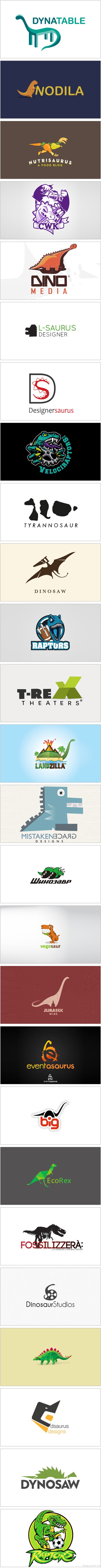 一系列恐龙元素的Logo设计