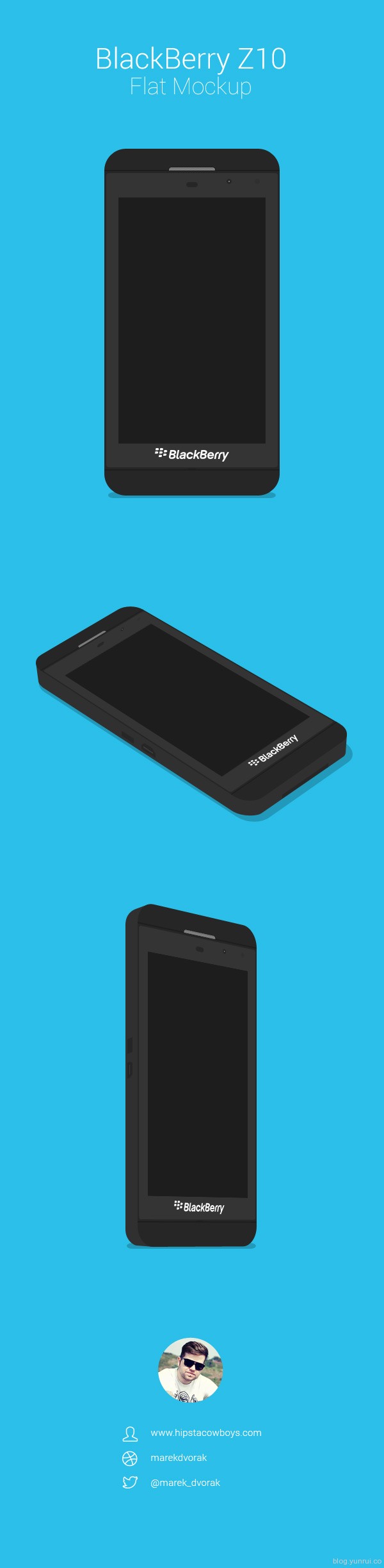 黑莓Z10（BlackBerry Z10）扁平化PSD展示模型
