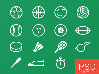Sport glyph vector icons freebie by Alex Pronsky in 40 New Icon Sets for March 2014