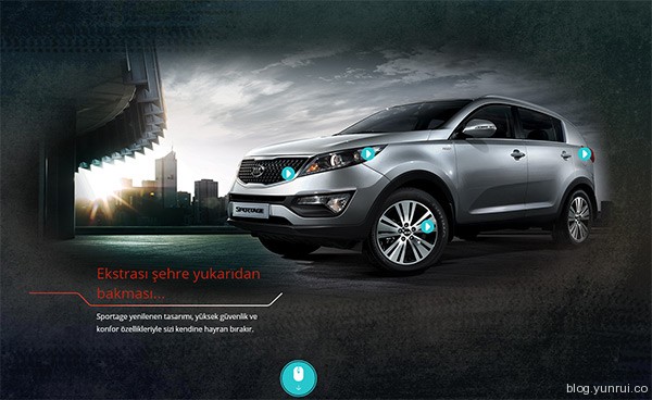 Kia Sportage in 25 Creative Automotive Websites