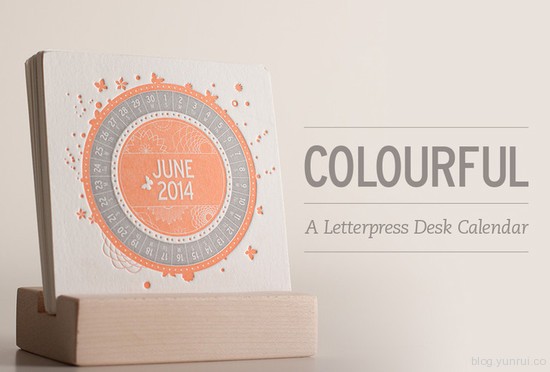 Colorful Letterpress Desk Calendar