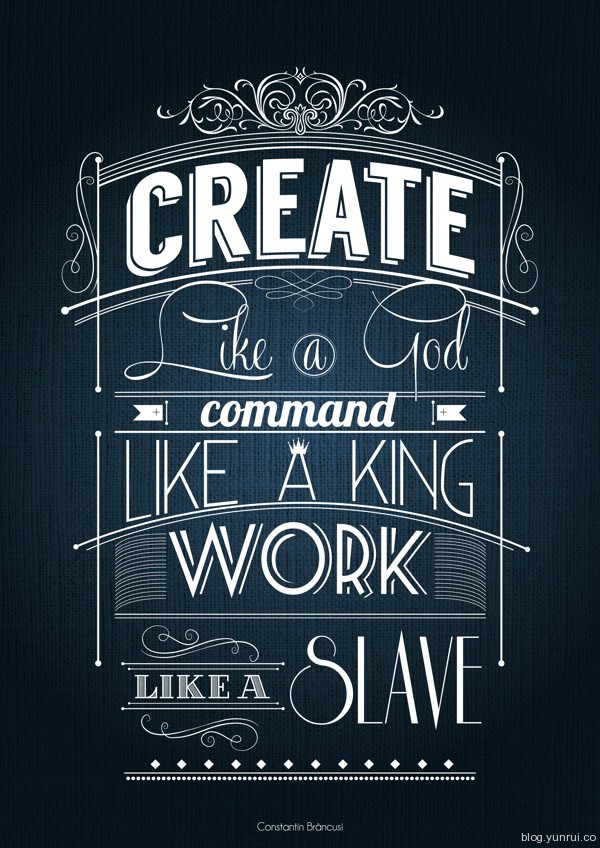 Create Like A God by Figen Yildiz in Collection of Fresh and Creative Typography Projects