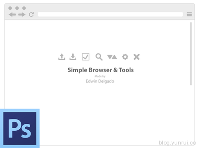 Free Simple Browser with Icons by Edwin Delgado in 30 New and Free UI Kits for Designers