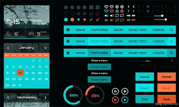 Robotic Ui Kit by Sonny in 30 New and Free UI Kits for Designers
