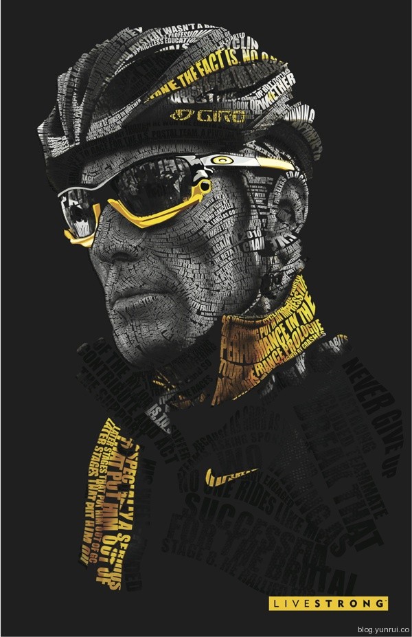 Lance Armstrong Typography by VEIN in Collection of Fresh and Creative Typography Projects