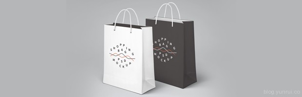 高端品牌纸质购物袋展示模型
