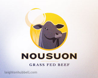 Nousuon Grass Fed Beef v2 by leighton_hubbell in 50 Logos for Inspiration
