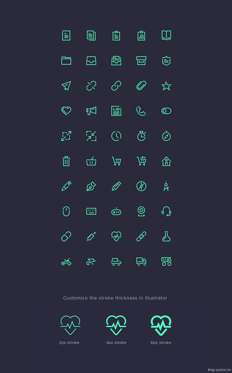 a great collection of 50 free stroke gap icons