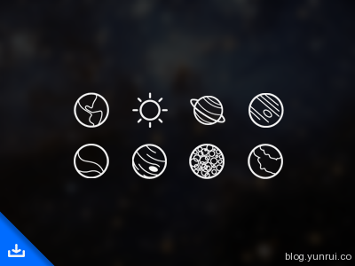 Space Icons by Kevin White in 47 Fresh and Flat Icon Sets for April 2014