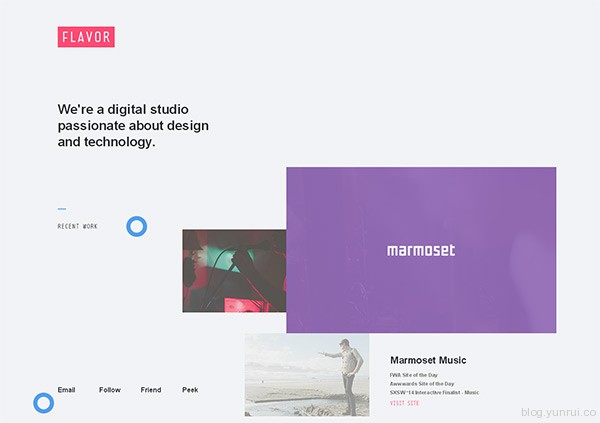 Flavor in 35 Inspiring Examples of White Space in Web Design