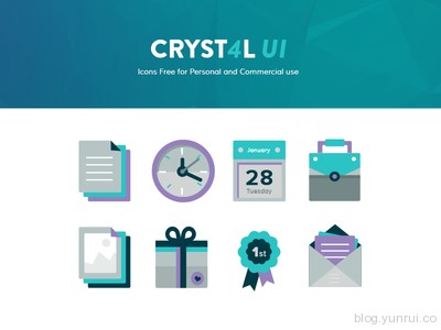 Cryst4l UI by Teodora in 47 Fresh and Flat Icon Sets for April 2014