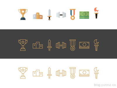 Champicons icons of champions by Emanuel Serbanoiu in 47 Fresh and Flat Icon Sets for April 2014