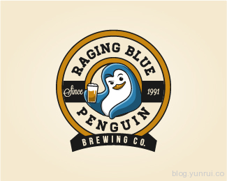Raging Blue Penguin by Widakk in 50 Logos for Inspiration