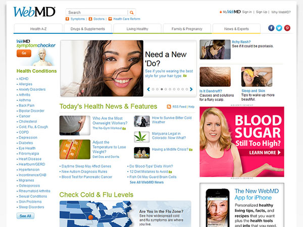 Medical Website Design - Web MD