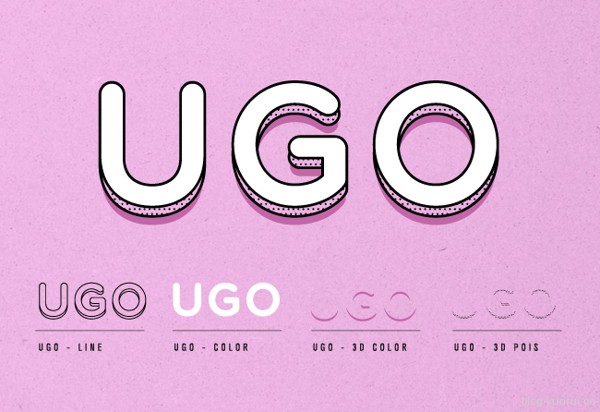 UGO Free Typeface by Valeria Santarelli in 40+ Fresh and Free Fonts for May 2014