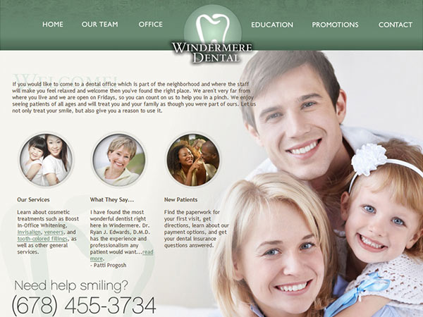 Medical Website Design - Windermere Dental
