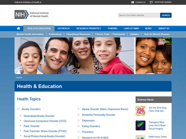 Medical Website Design - National Institute of Mental Health