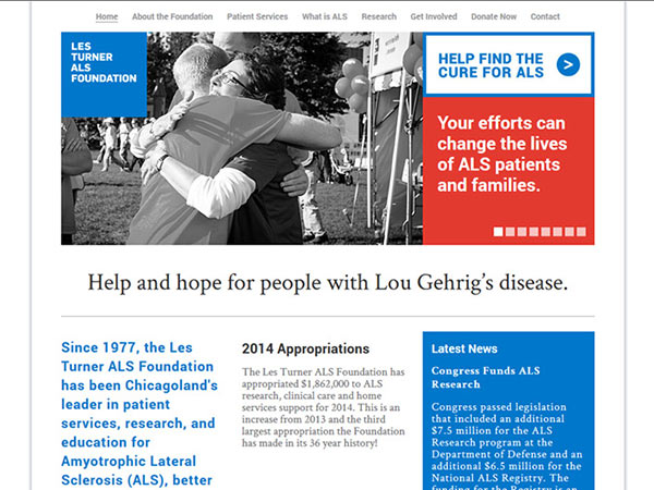 Medical Website Design - Les Turner Als Foundation