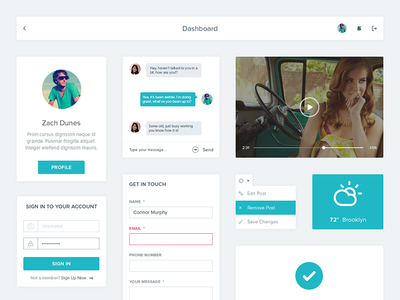 Free Flat UI Kit by Connor Murphy in 35+ Free UI Kits for Web Designers