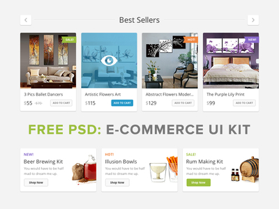 Lucky Store UI Free by PixelBuddha in 35+ Free UI Kits for Web Designers