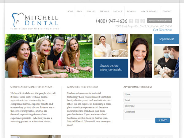 Medical Website Design - Mitchell Dental