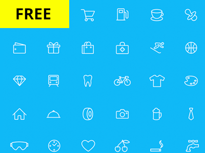 66 Line Icon Set by Viktor Kozyriev in 40+ Fresh and Flat Icon Sets for May 2014