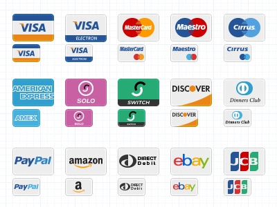 Payment Method Icons by Elena Genova in 40+ Fresh and Flat Icon Sets for May 2014