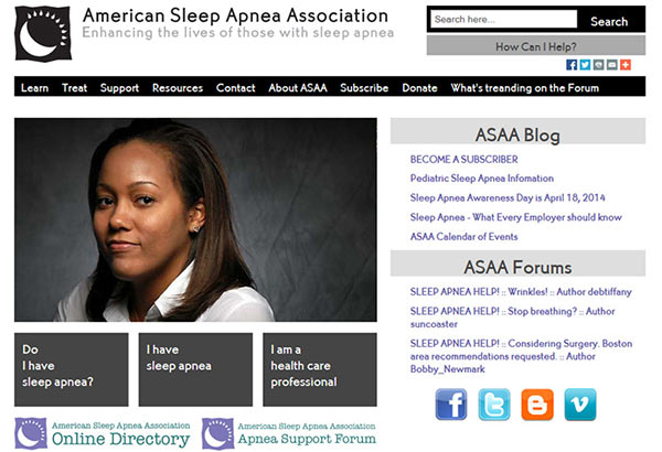 Medical Website Design - American Sleep Apnea Association