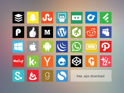 Free Flat Social Media Icon Set 2 by Allan McAvoy in 40+ Fresh and Flat Icon Sets for May 2014