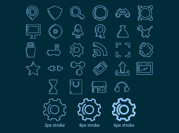 100 Stroke Icons by Ferman Aziz in 40 Free Icon Sets For June 2014