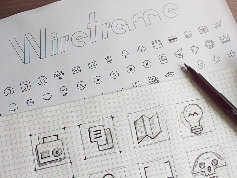 Wireframe Icons by spovv in 26 Free and Flat Icon Sets