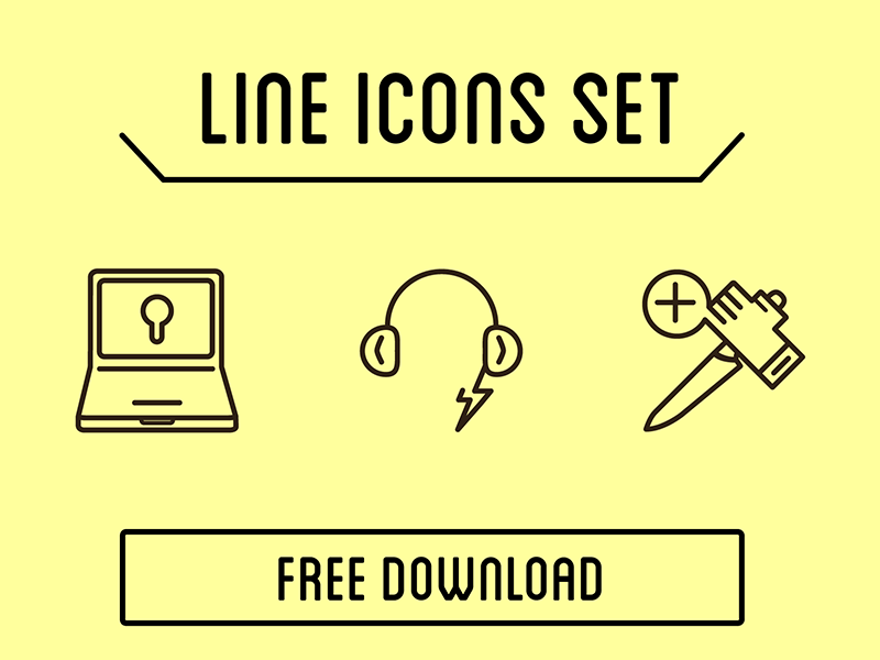 10 Free Line Icon Set | For UI and More by Edoardo Coccia in 40 Free Icon Sets For June 2014