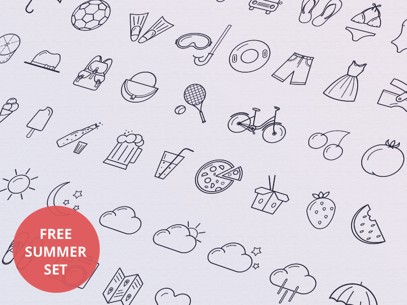 Summer icons by Tamara in 26 Free and Flat Icon Sets