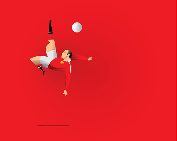 Fluid football by Dave Flanagan in World Cup 2014: Showcase of Creative Posters and Illustrations