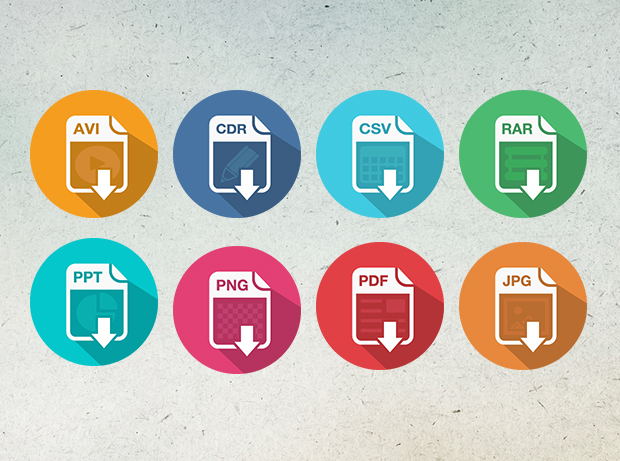 Flat File Type Icons by Ferman Aziz in 40 Free Icon Sets For June 2014