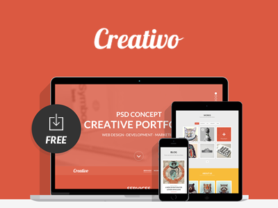 Creativo in 35 Free and Flat PSD Web Templates