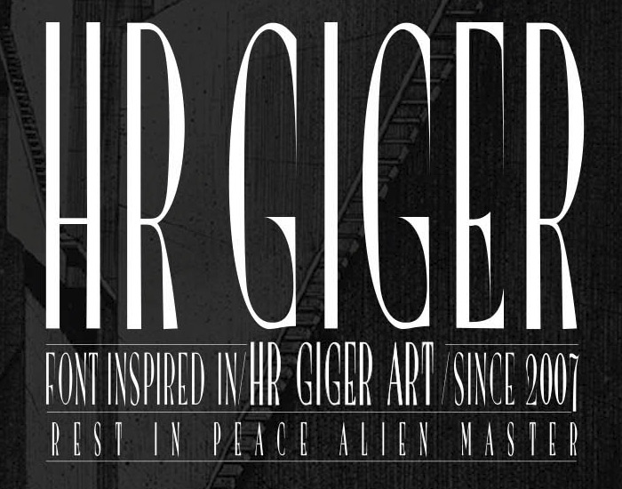 HR GIGER Type Free Font by JuanJo Rivas del Rio in 27 Fresh and Free Fonts for June 2014