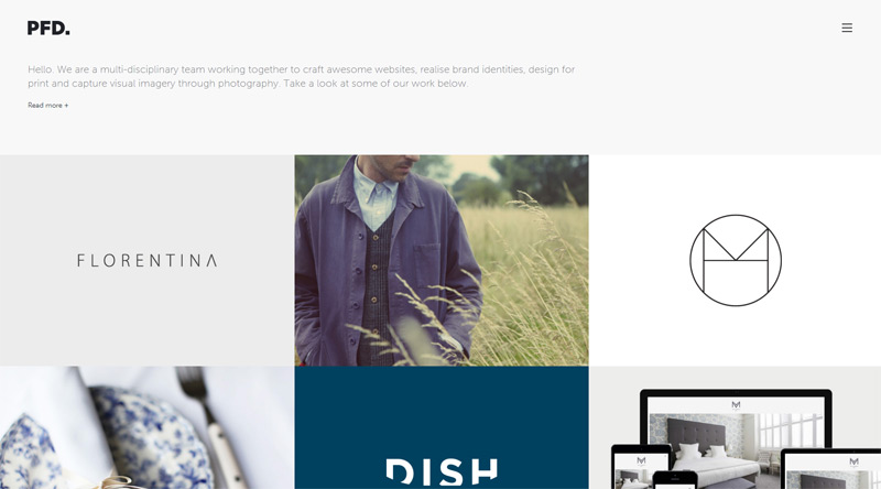 PFD in 33 New Websites with Clean and Minimalist Design
