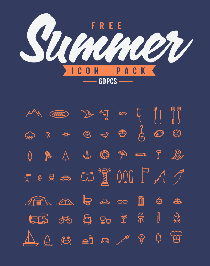 Summer Icon Pack by Scredeck in 26 Free and Flat Icon Sets