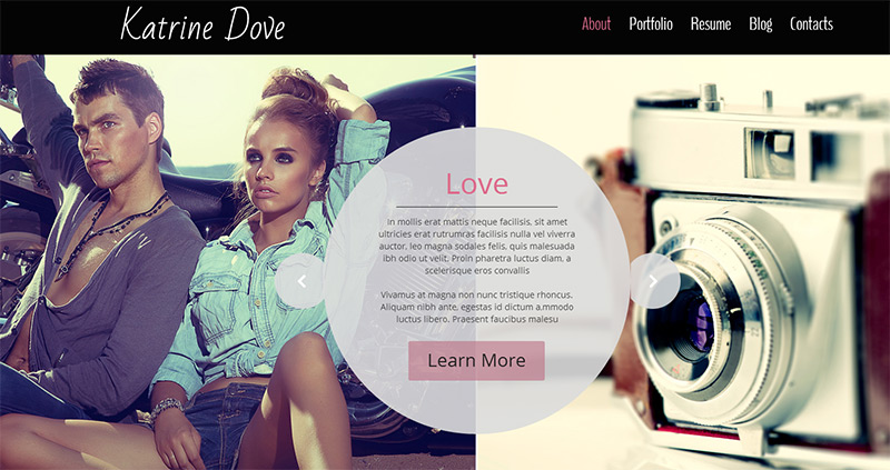 HTML5 Photo Template in 35 Free and Flat PSD Web Templates