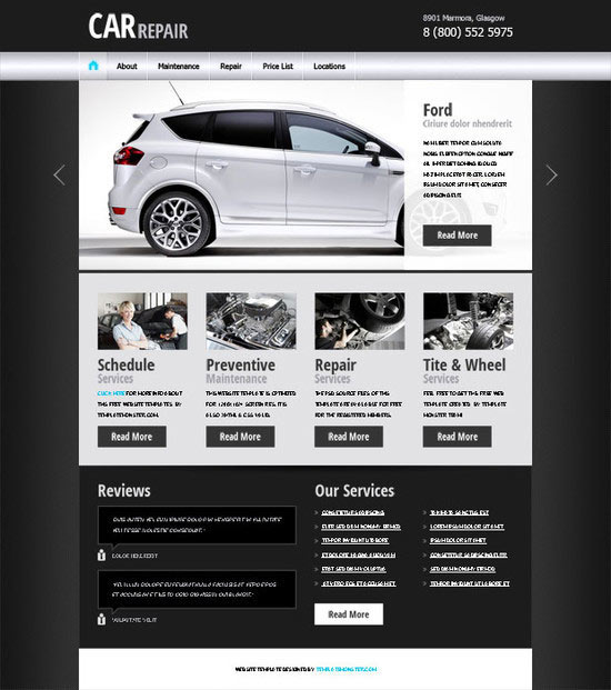 Free Website Template for Car Business