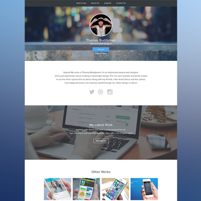 Personal/Portfolio Website Template in 35 Free and Flat PSD Web Templates