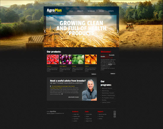 Free Website Template with jQuery Slider for Agriculture Business