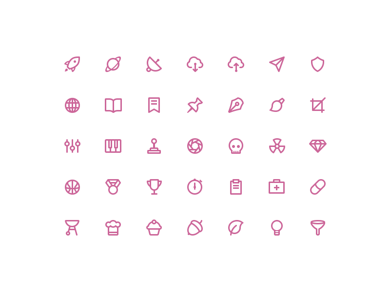 Freebies stroke icons by Rami McMin in 40 Free Icon Sets For June 2014